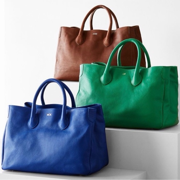 Mark & Graham Elisabetta Slouch Leather Handbag – Kelly Green Pebbled Leather - Picture 3 of 11